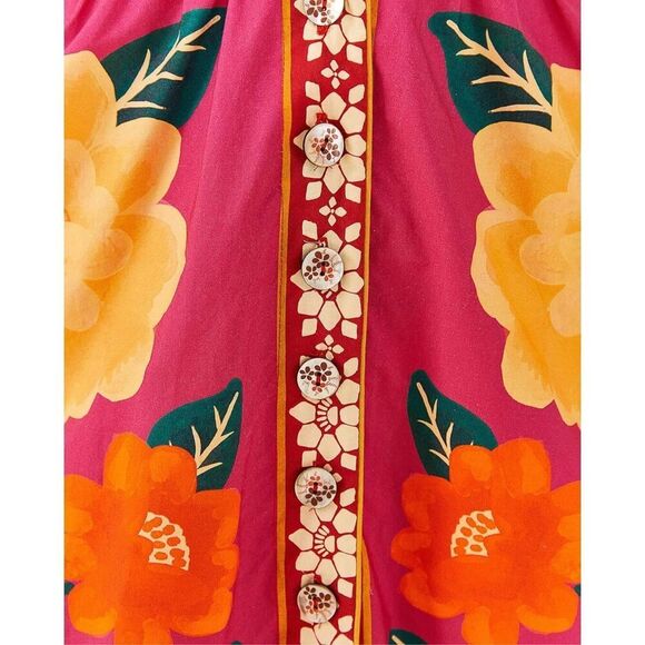Farm Rio Pink Floral Midi Dress-Size Small- NWT - Picture 4 of 6